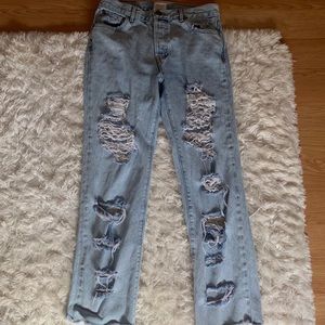 Alice and Olivia ripped jeans